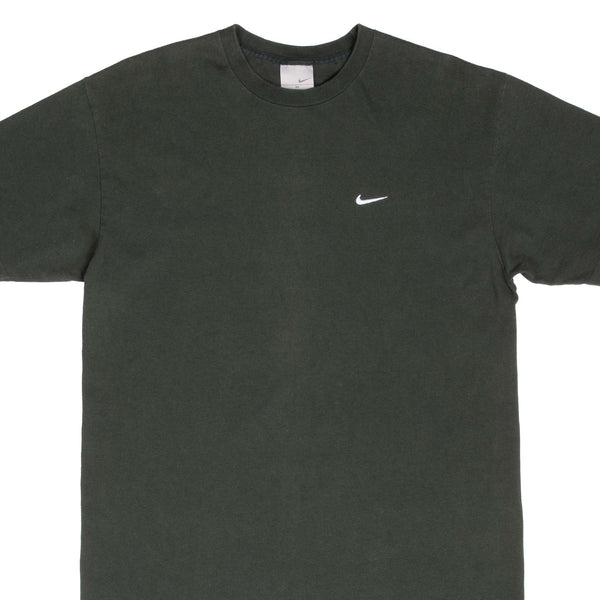 Vintage Nike Small Swoosh Embroidered Green Tee Shirt 2000S Size Medium