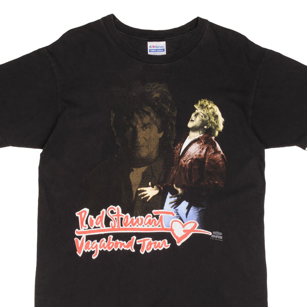 Vintage Rod Stewart Vagabond Tour 1991 Tee Shirt Size Large Made In USA With Single Stitch Sleeves