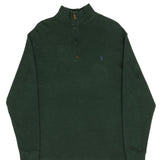 POLO RALPH LAUREN PINE GREEN QUARTER 1/4 ZIP SWEATER SIZE LARGE TALL