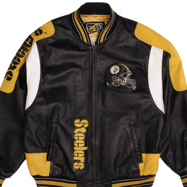 Vintage NFL (GIII Carl Banks) - Pittsburgh Steelers Leather Jacket 1990's Medium