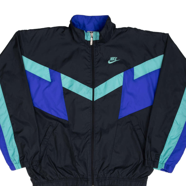 Vintage Nike Swoosh Neon And Black Windbreaker Jacket Late 1980S Size XL Big