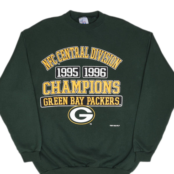 Vintage Nfl Green Bay Packers Nfc Champions 1995 1996 Sweatshirt Size Large