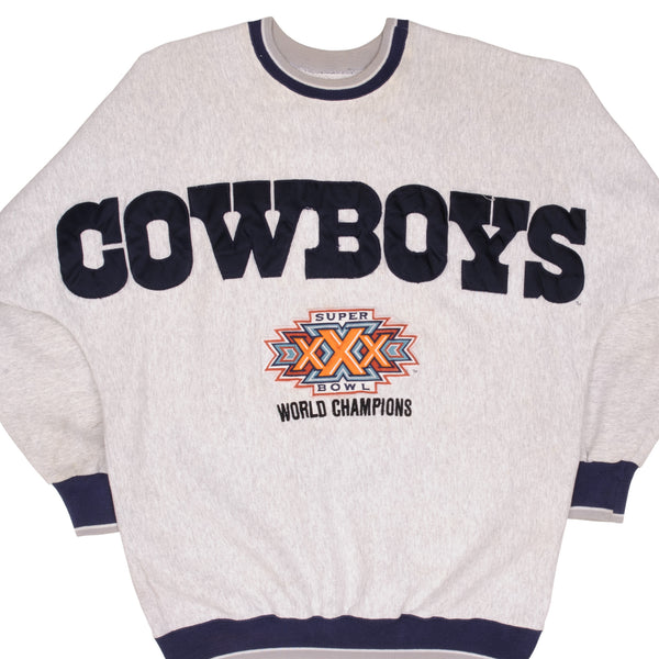 Vintage NFL Dallas Cowboys Super Bowl XXX Champions 1996 Legends Athletics Sweatshirt Size Large Made In USA