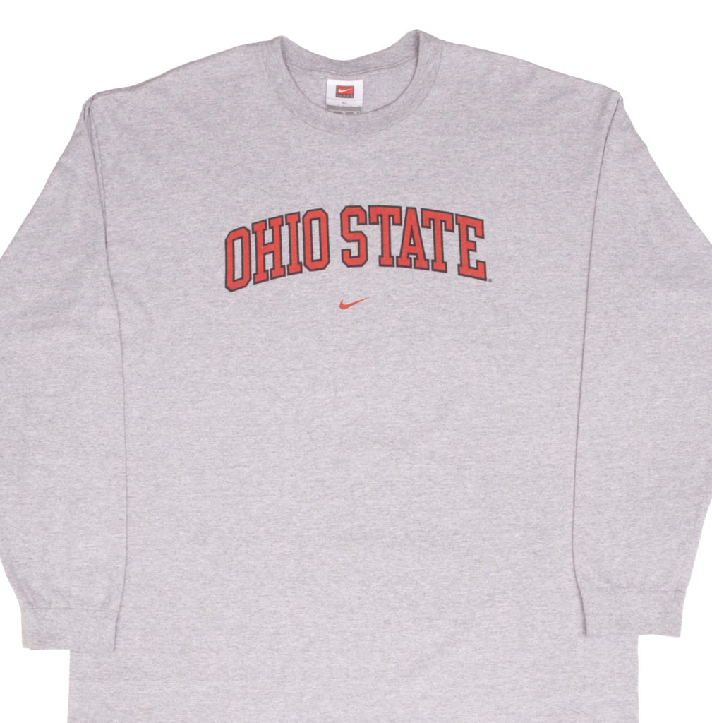 Vintage Nike Ncaa Ohio State Buckeyes Center Swoosh Long Sleeve Tee Shirt 2000S Size Xl