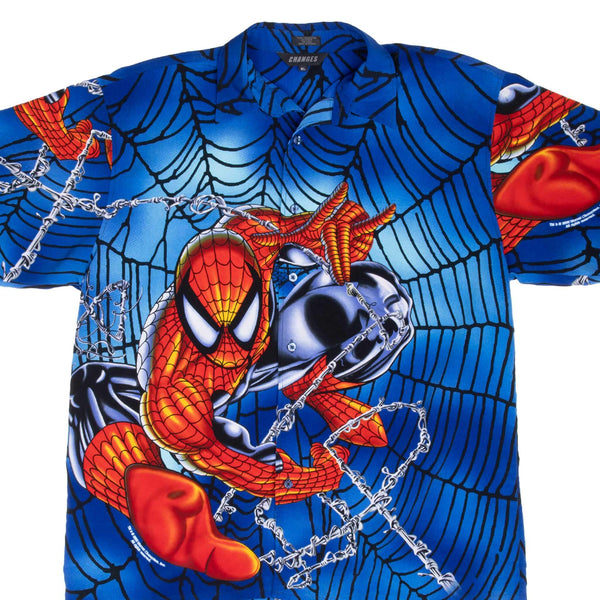 Vintage Marvel Spider Man 2000 All Over Print Hawaiian Shirt 2000 Size XL