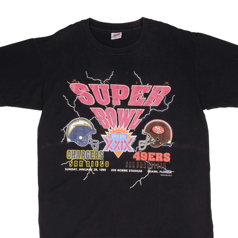 Vintage selling Super Bowl T-Shirt by Starter XL San Francisco 49ers San Diego Chargers