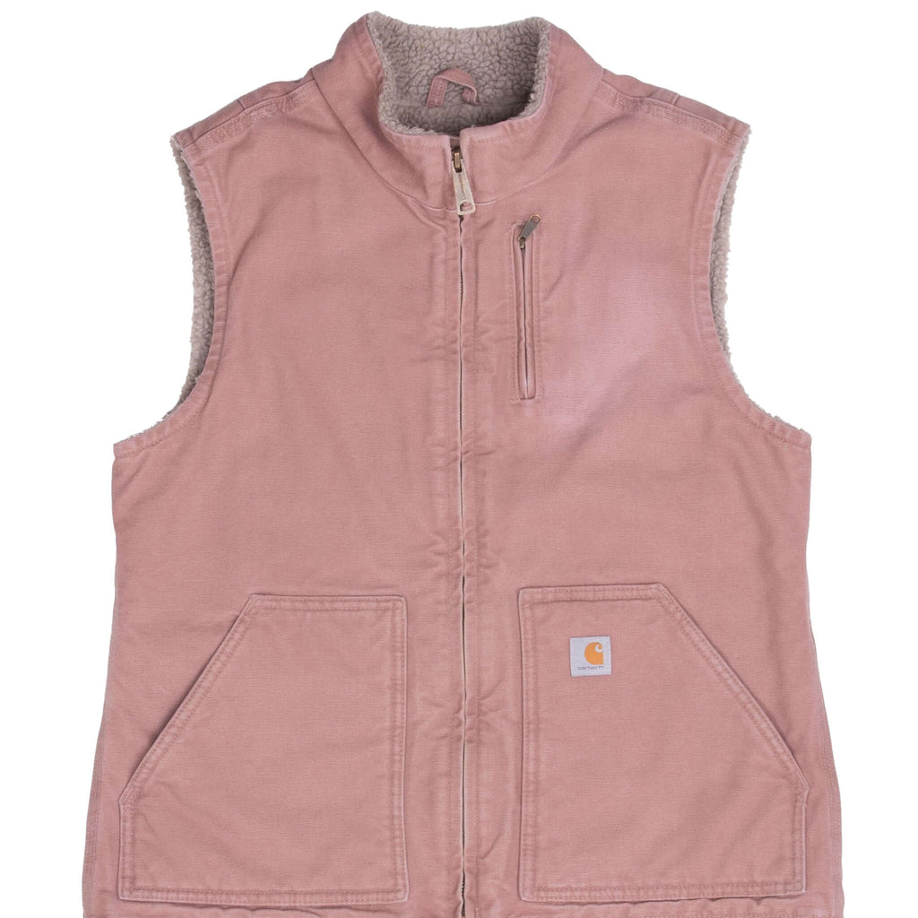 Vintage Carhartt Sherpa Lined Pink Women Vest Jacket WV001667 Size Medium