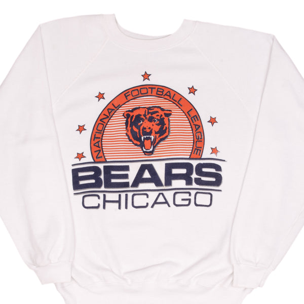 Vintage Nfl Chicago Bears Hanes White Sweatshirt 1980S Size XL Made In USA