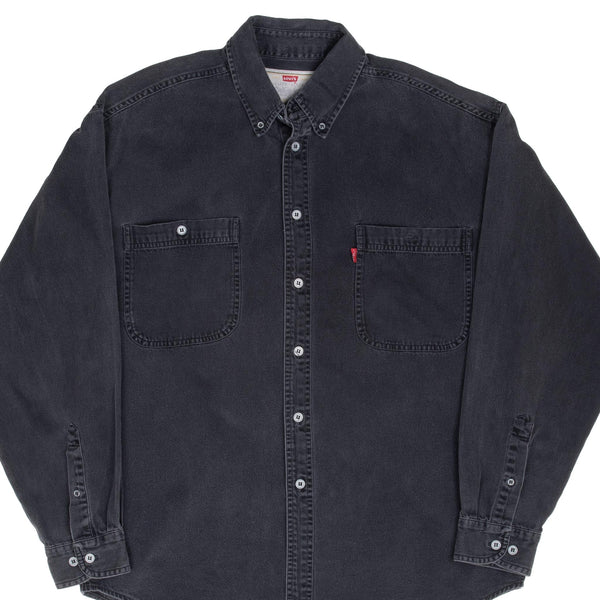 Vintage Levis Red Tab Denim Black Pocket Shirt 1990S Size Large