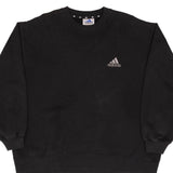 Vintage Adidas Classic Black Crewneck Sweatshirt 1990S Size XL