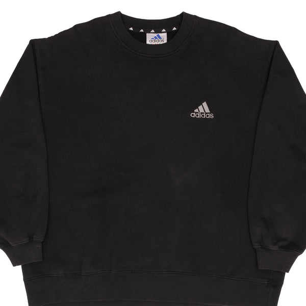 Vintage Adidas Classic Black Crewneck Sweatshirt 1990S Size XL