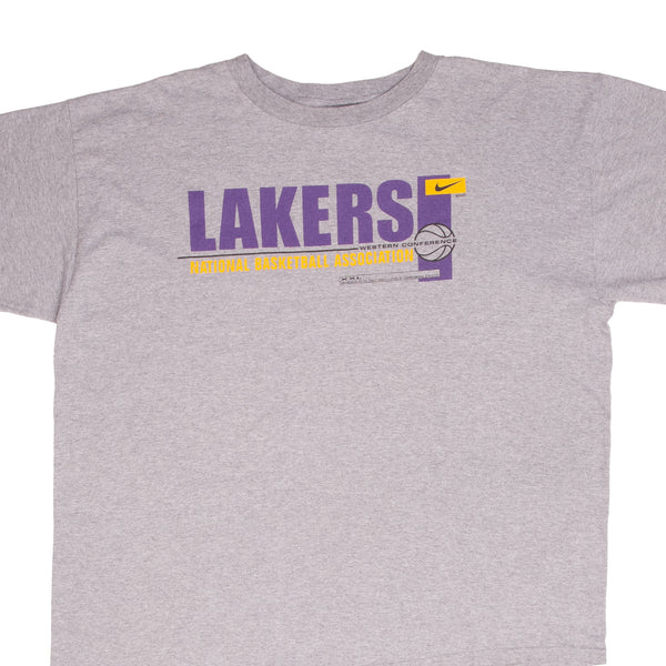 Vintage Nike NBA Los Angeles Lakers 1990s Nike Team Grey Tee Shirt Size XL