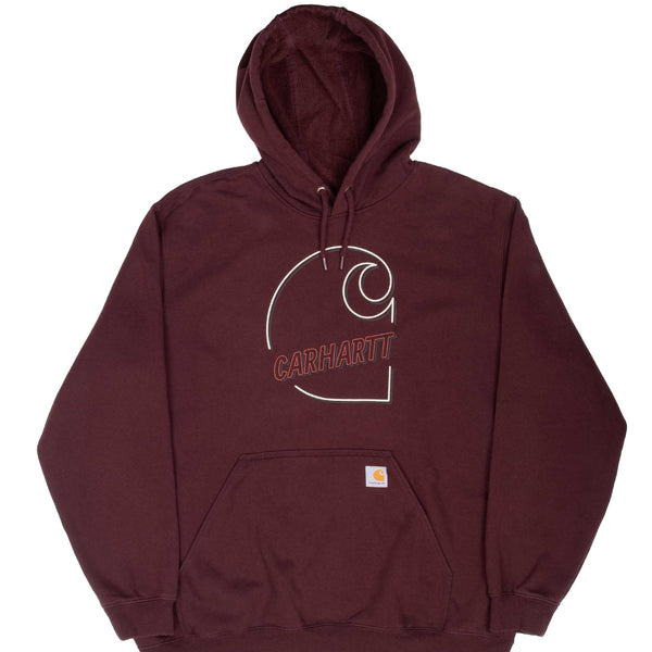 Vintage Carhartt Burgundy Hoodie Sweatshirt 2000S Size XL