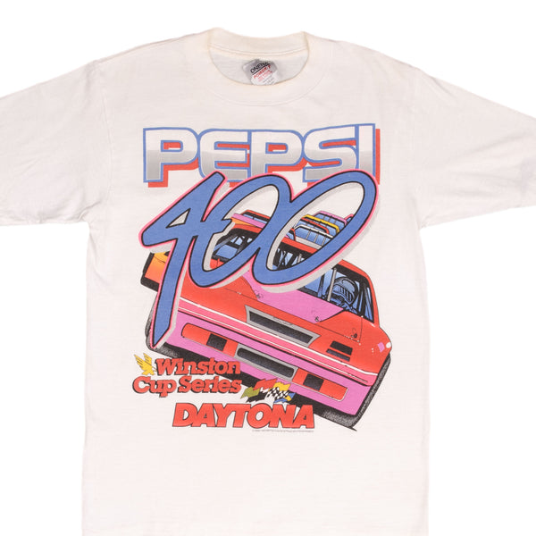 Vintage Nascar Pepsi 400 Winston Cup Series 1991 Tee Shirt Size Small Made In USA With Single Stitch Sleeves