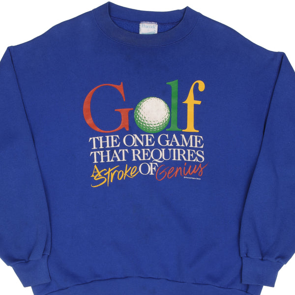 Vintage Golf The One Game That Requires A Stroke Of Genius Peacock Sweatshirt 1980S Size Large Made In Usa