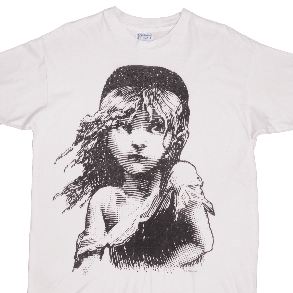 Vintage Les Miserables 1986 Tee Shirt Size Large Made In USA With Single Stitch Sleeves