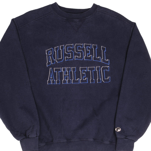 Vintage Russell Athletic Spellout Sweatshirt 1990S Size Medium Made In USA