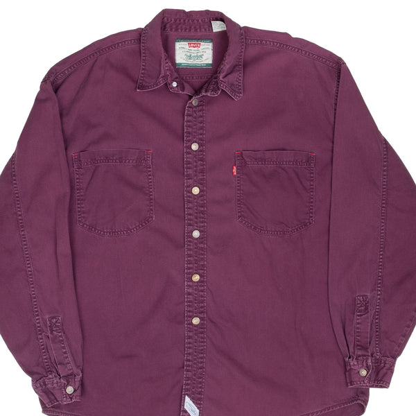 Vintage Levis Pocket Purple Denim Shirt 1990S Size XL