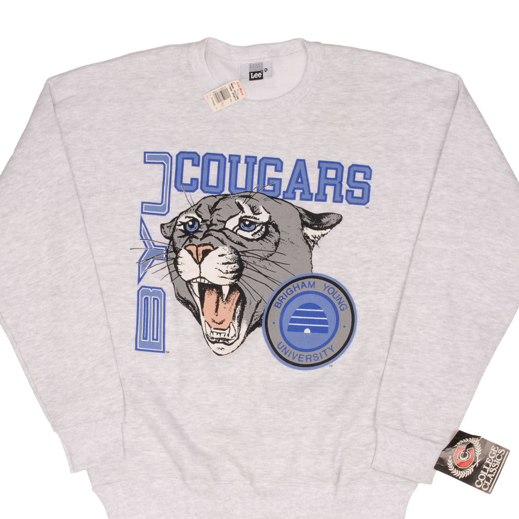 Vintage Byu Brigham Young University Cougars 1990S Sweatshirt Size XL Made In USA Deadstock