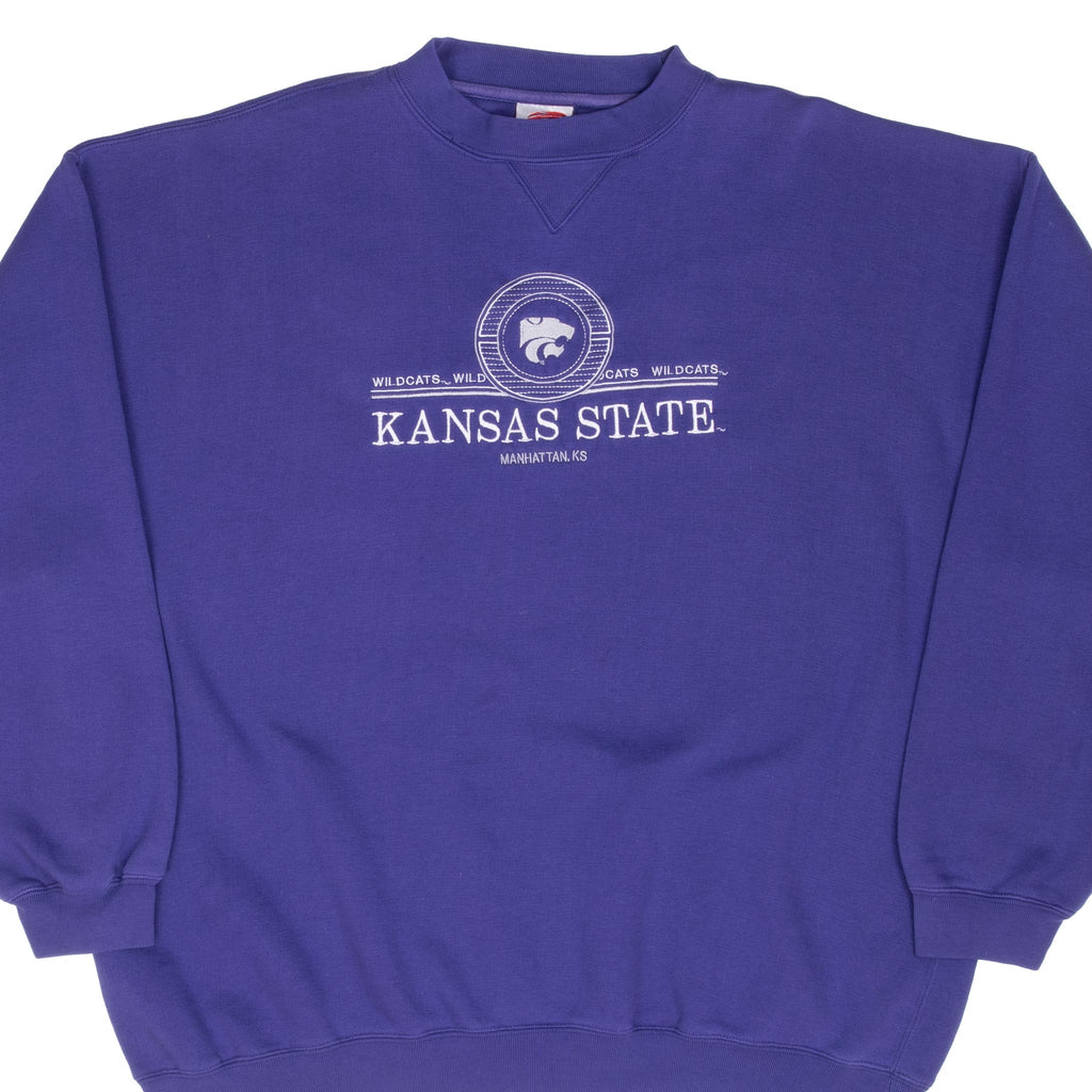 Vintage Ncaa Kansas State Wilcats Purple Sweatshirt 1990S 2XL