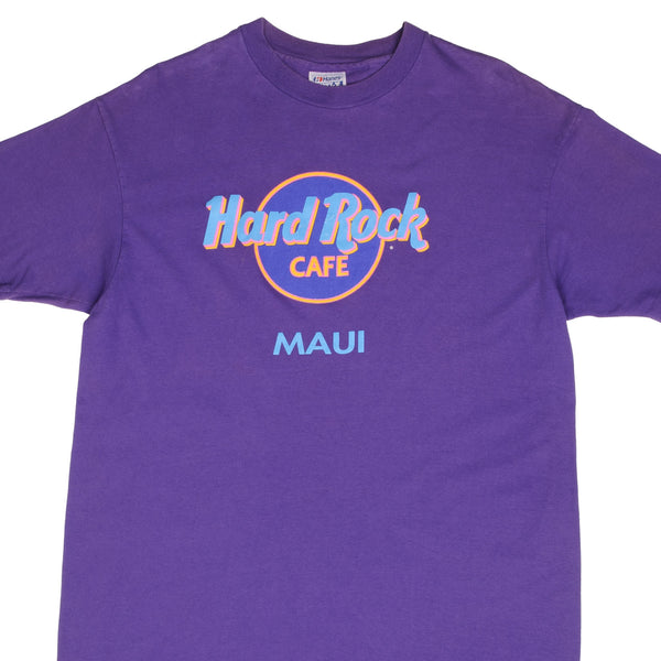 Vintage Hard Rock Cafe Maui Hawaii Tee Shirt 1990S Size Large Made In Usa With Single Stitch Sleeves