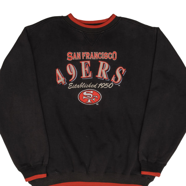 Vintage Nfl San Francisco 49Ers 1990S Embroidered Black Sweatshirt Size XL