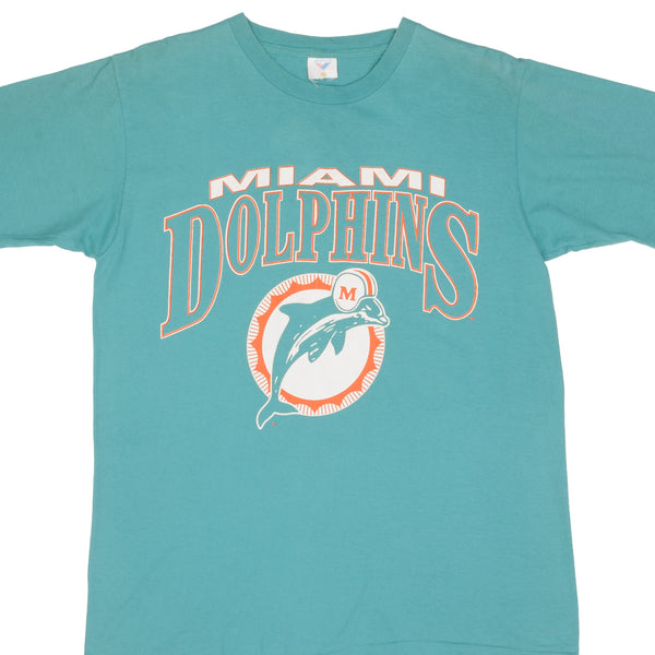 Vintage NFL Miami Dolphins 1990S Tee Shirt Size Large Made In Usa With Single Stitch Sleeves