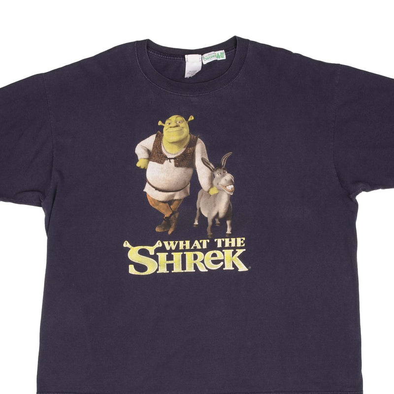 Vintage What The Shrek Black Tee Shirt Size 2XL