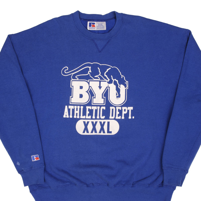 Vintage Byu Brigham Young University Cougars 1990S Russell Sweatshirt Size 3XL Made In USA