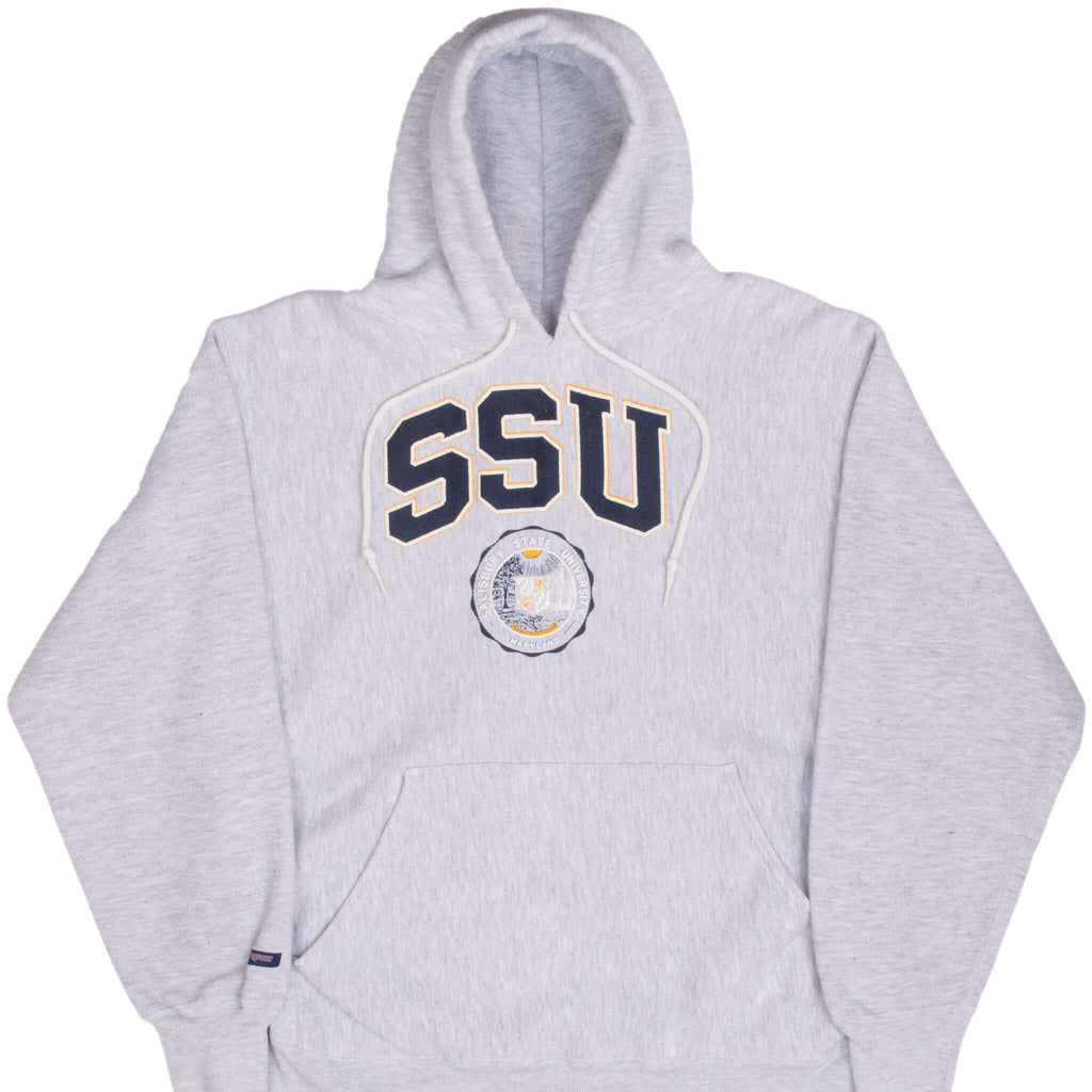 Vintage Ssu Salisbury State University Reverse Weave Hoodie Sweatshirt 1990S Size Large Made In USA