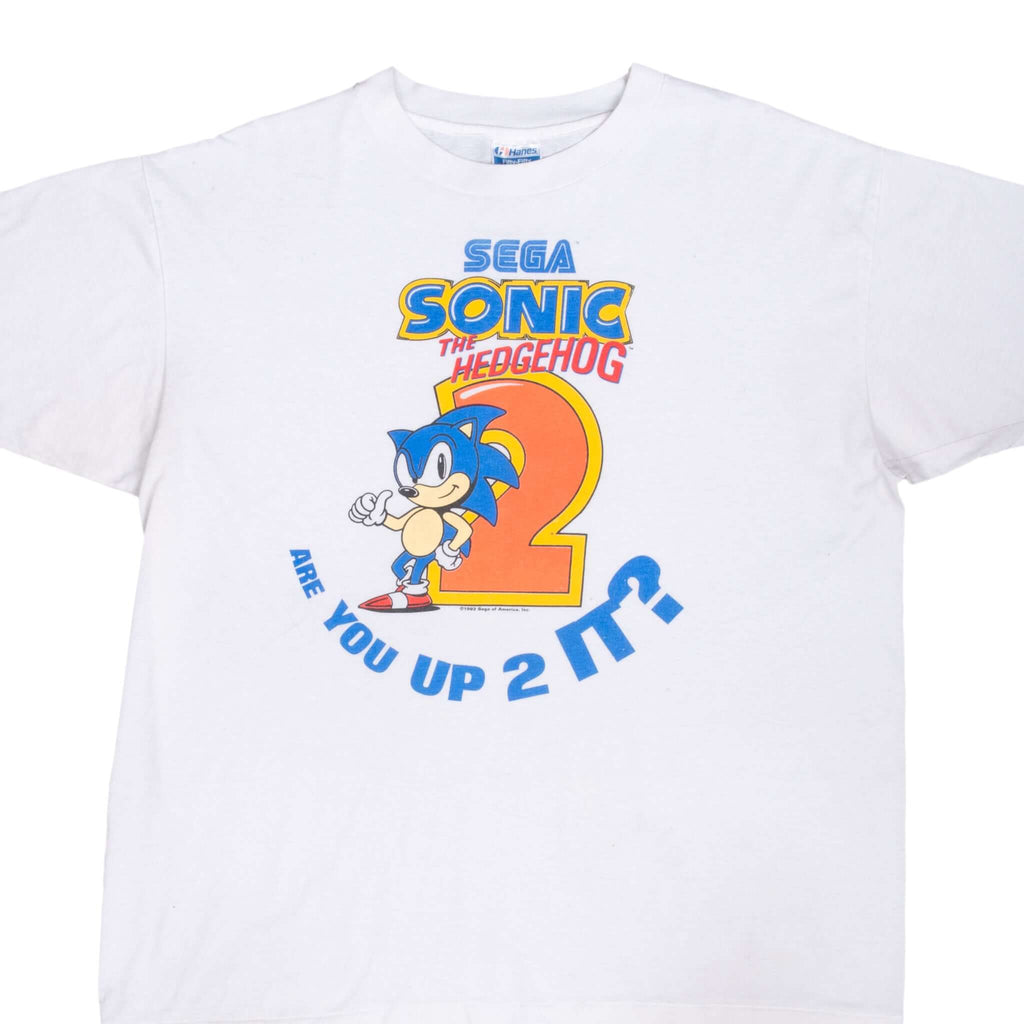 Vintage Sega Sonic The Hedgehog Sega 1992 Tee Shirt Size XL Made In Usa