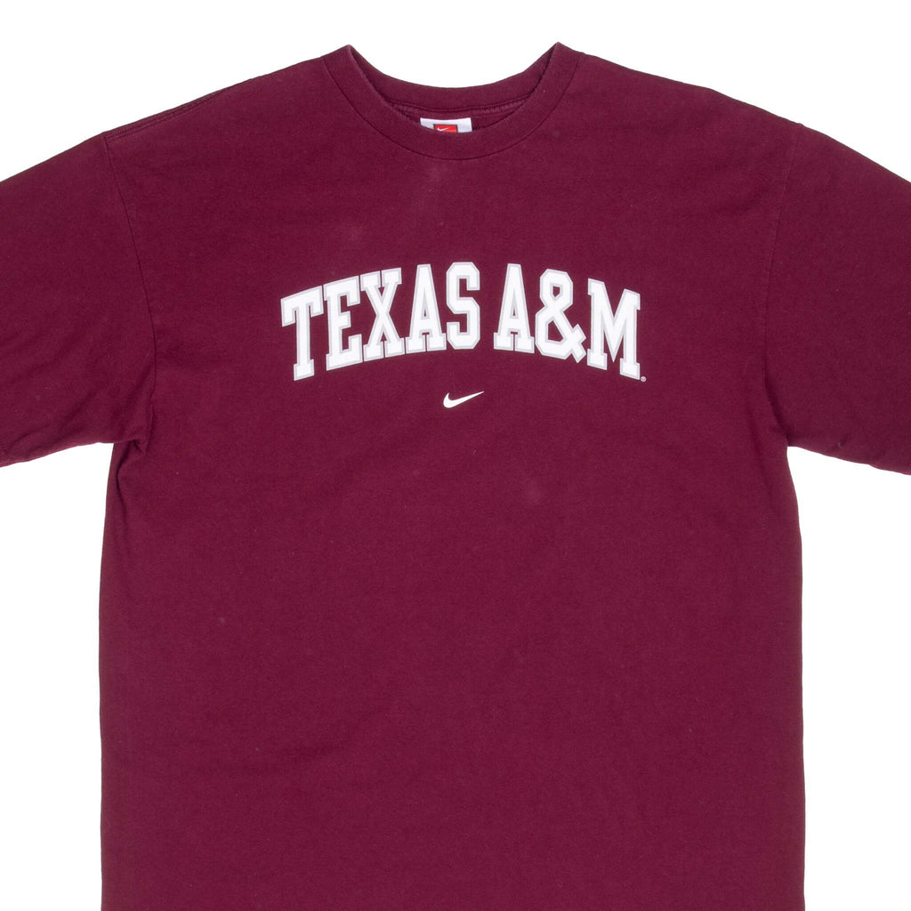 VINTAGE NIKE NCAA TEXAS A&M RED TEE SHIRT 1990S LARGE