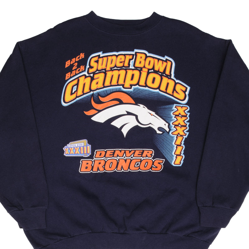 Vintage Nfl Denver Broncos Super Bowl XXXIII Champions 1999 Sweatshirt Size Large