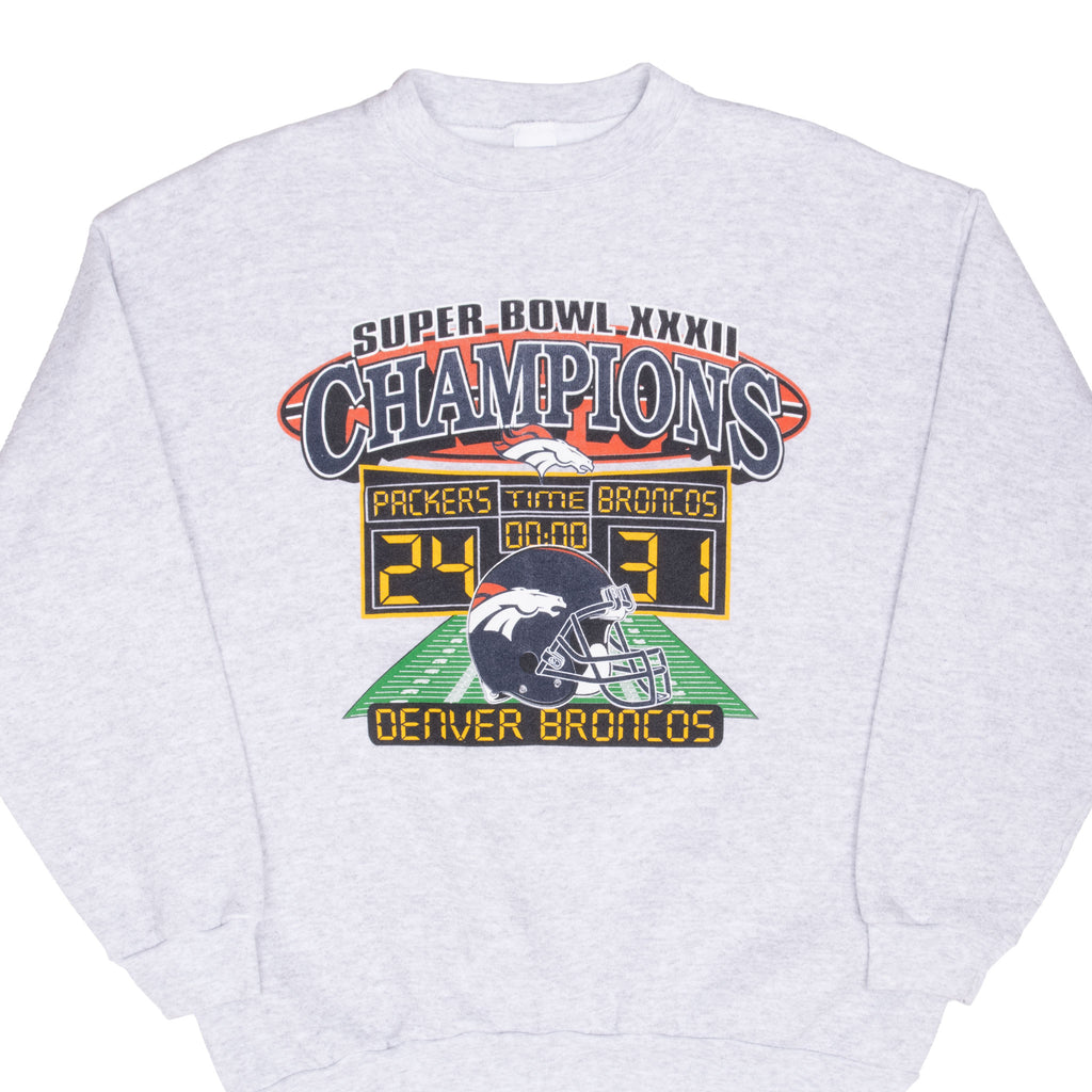 Vintage Nfl Denver Broncos Super Bowl Xxxii Champions 1998 Sweatshirt Size Large