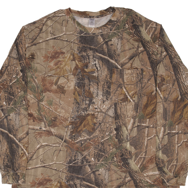 Vintage Hunting Realtree Aphd Camo Long Sleeve Pocket Tee Shirt Size 3XL