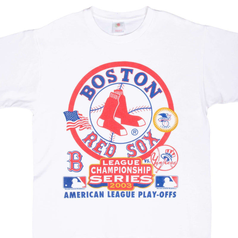 Vintage Mlb Boston Red Sox American League Play Offs 2003 Tee Shirt Size Large