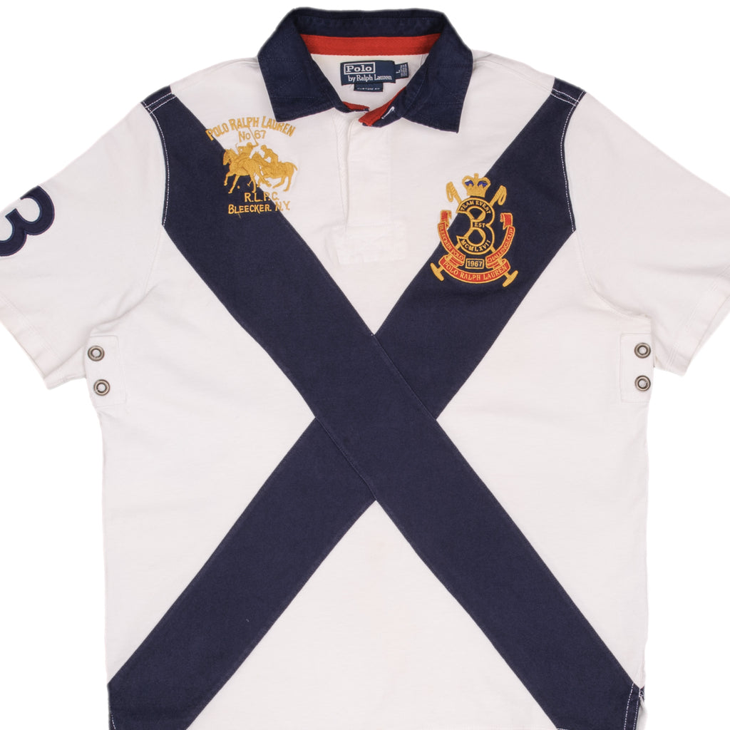 Vintage Polo Ralph Lauren Bleeker Polo Challenge Cup RLPC Polo Shirt 1990S Size Large