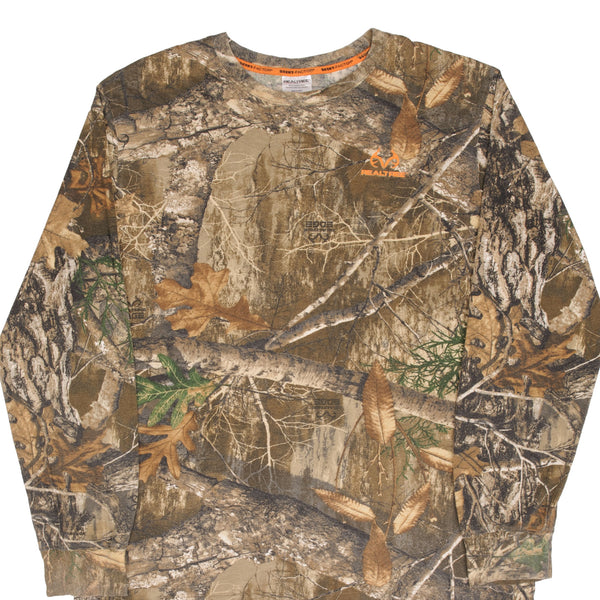 Vintage Hunting Realtree Edge Camo Long Sleeve Pocket Tee Shirt Size XL