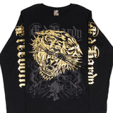 Vintage Ed Hardy By Christian Audigier Golden Tiger Long Sleeves Tee Shirt 2000S Size XL Made In USA