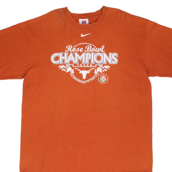 Vintage Nike Ncaa Texas Longhorns Rose Bowl Champions 2005 Tee Shirt Size XL