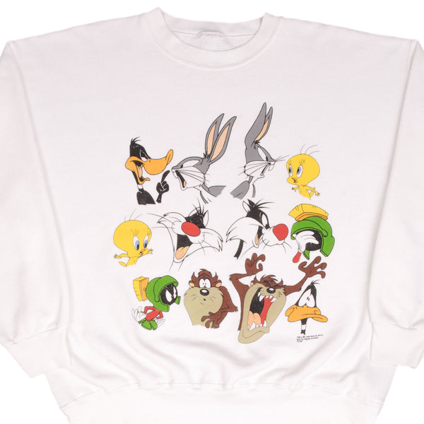 Vintage Looney Tunes Taz, Tweety and Sylvester, Marvin The Martian, Buggs Bunny, Donald Duck Sweatshirt 1994 Size XL