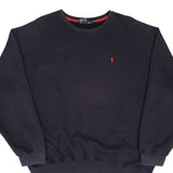 Vintage Ralph Lauren Navy Blue 1990S Classic Crewneck Sweatshirt Size 2XL Made In Usa