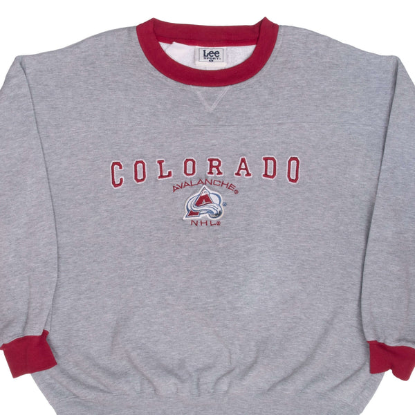 Vintage Nhl Colorado Avalanche Grey Embroidered Sweatshirt 1990S Size Large