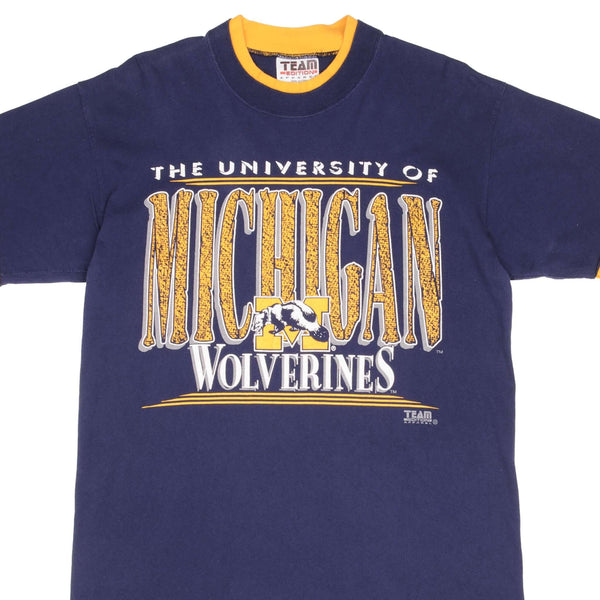 Vintage NCAA University Of Michigan Wolverines Tee Shirt 1990S Size Large