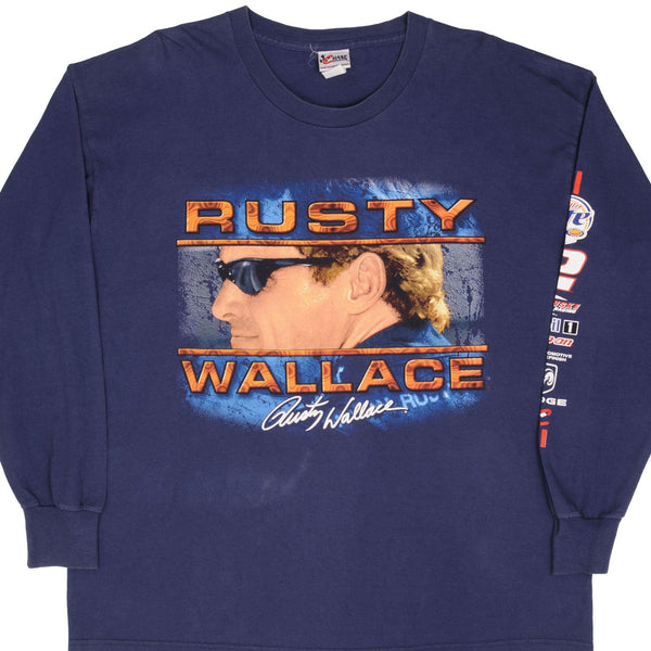 Vintage Nascar Rusty Wallace Live To Race Race To Live 1990s Long Sleeve Tee Shirt Size XL 