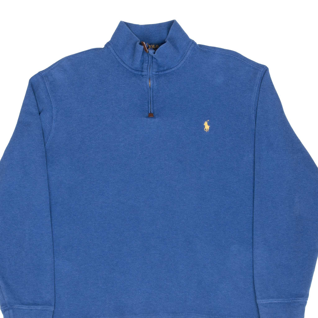 Vintage Polo Ralph Lauren Blue Quarter 1/4 Zip Sweater Size XL