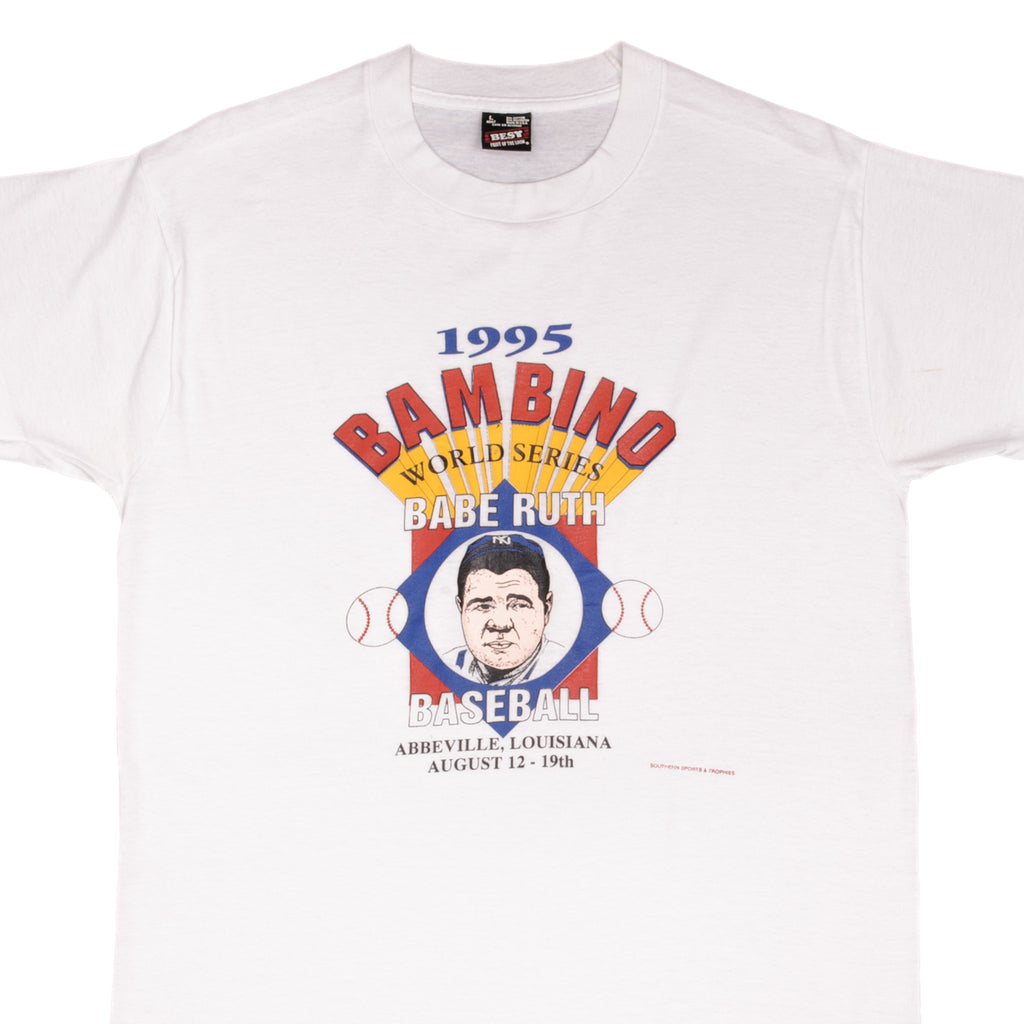 Vintage Mlb Babe Ruth Bambino New York Yankees 1995 Tee Shirt Size Large Made In Usa With Single Stitch Sleeves