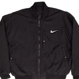 VINTAGE NIKE BIG SWOOSH REVERSIBLE BLACK BOMBER PUFFER JACKET 1990S SIZE MEDIUM