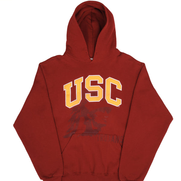 Vintage USC Russell Red Hoodie Sweatshirt 2000S Size Medium