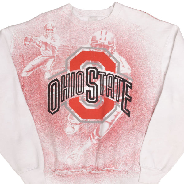 Vintage Ohio State University Football All Over Print Sweatshirt Size XL Made In USA